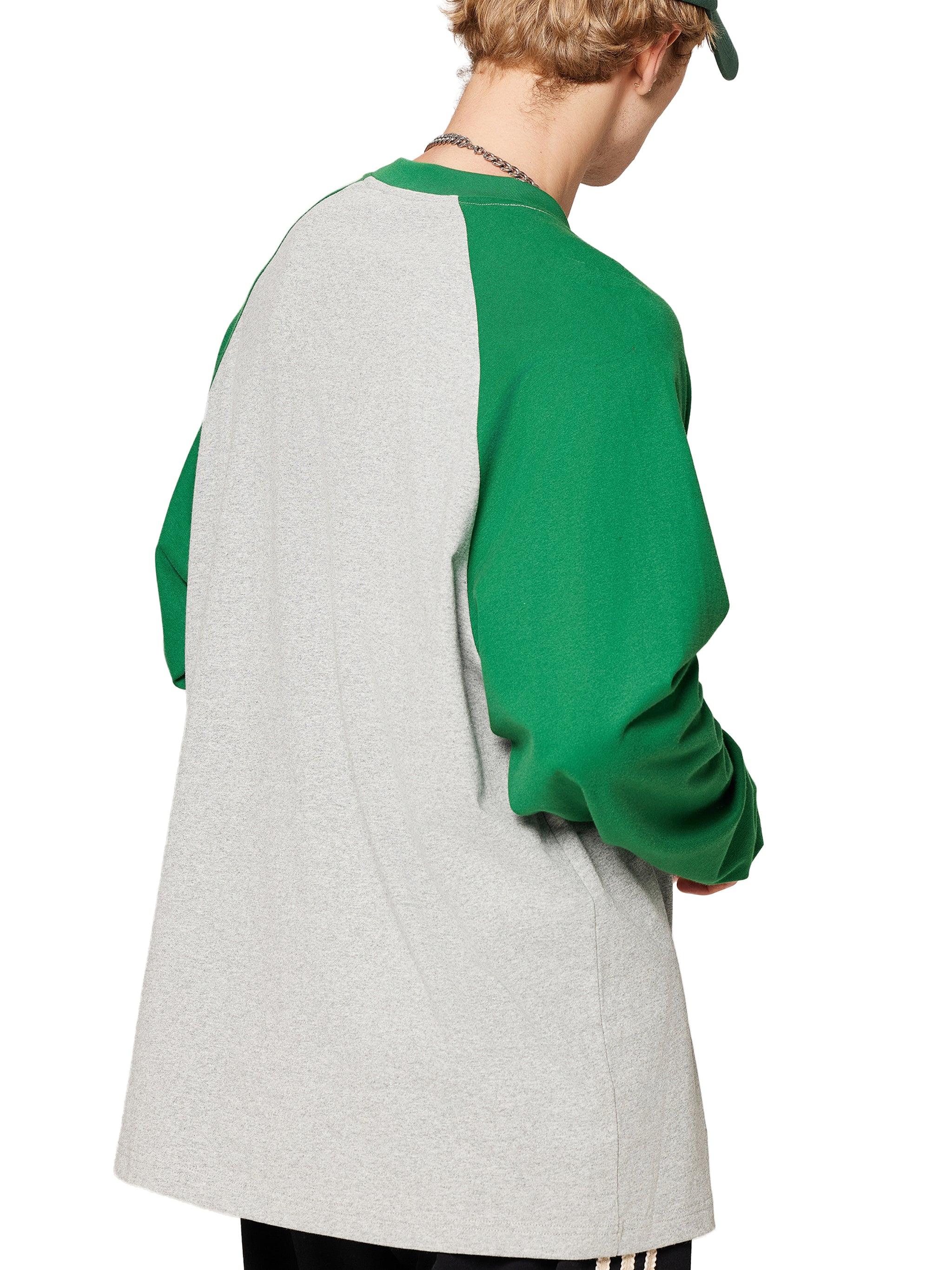 Green Sleeve Black Logo Long-Sleeve T-Shirt